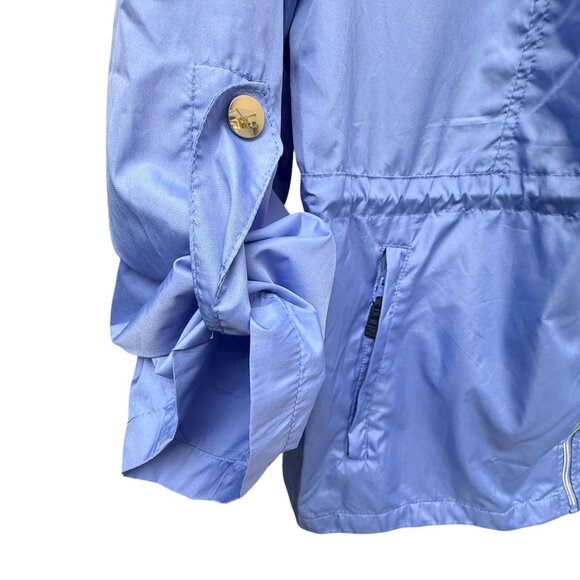 Susan Graver Windbreaker Jacket Plus Size 1X Purple Light Anorak Packable Hooded - Picture 10 of 11